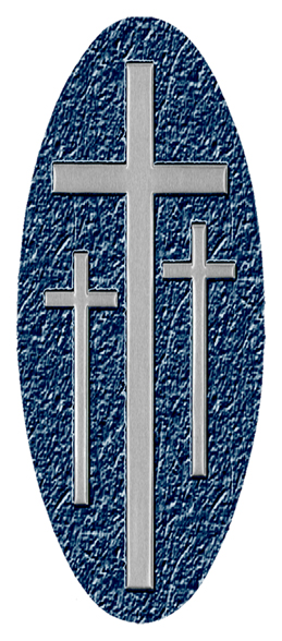 439 DA18 517 BL SL 3 Crosses  Blue Silver